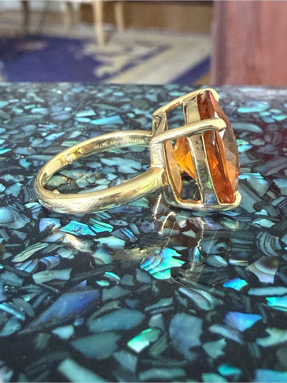 Tiffany & Co. Cushion-Cut early “Sparkler Collection” 18K + Citrine Ring